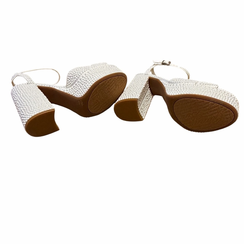 Gianni Bini Pearl Platform Heels Size 8 Bridal Wedding White Statement - Picture 4 of 6